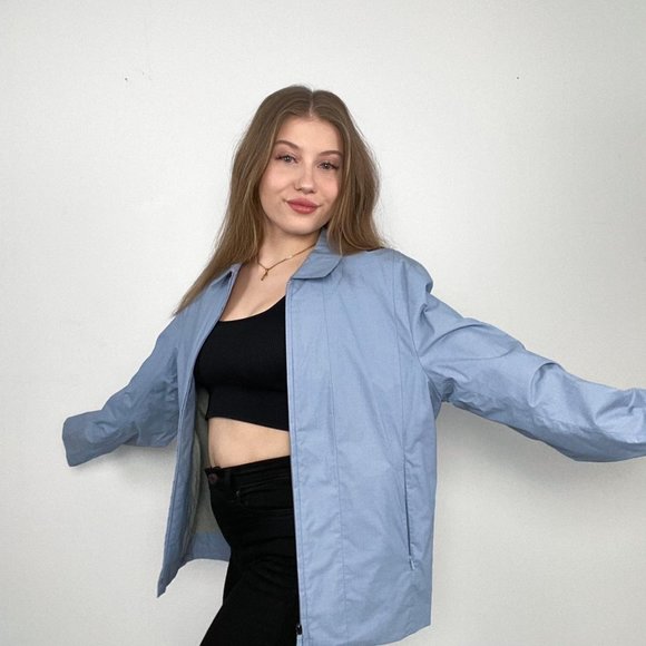 Burberry Bomber Jacket Blue Medium. - Picture 2 of 4
